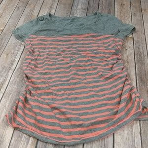 Liz Lange Maternity Striped T shirt small gray